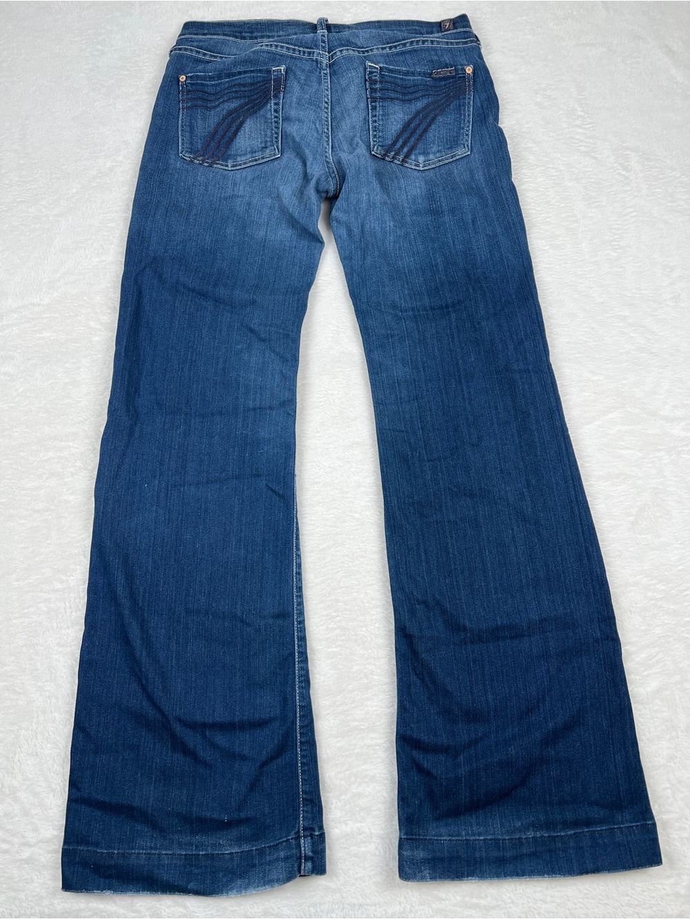 7 For All Mankind Dojo Low Rise Flare Jeans Medium Wash Size 31